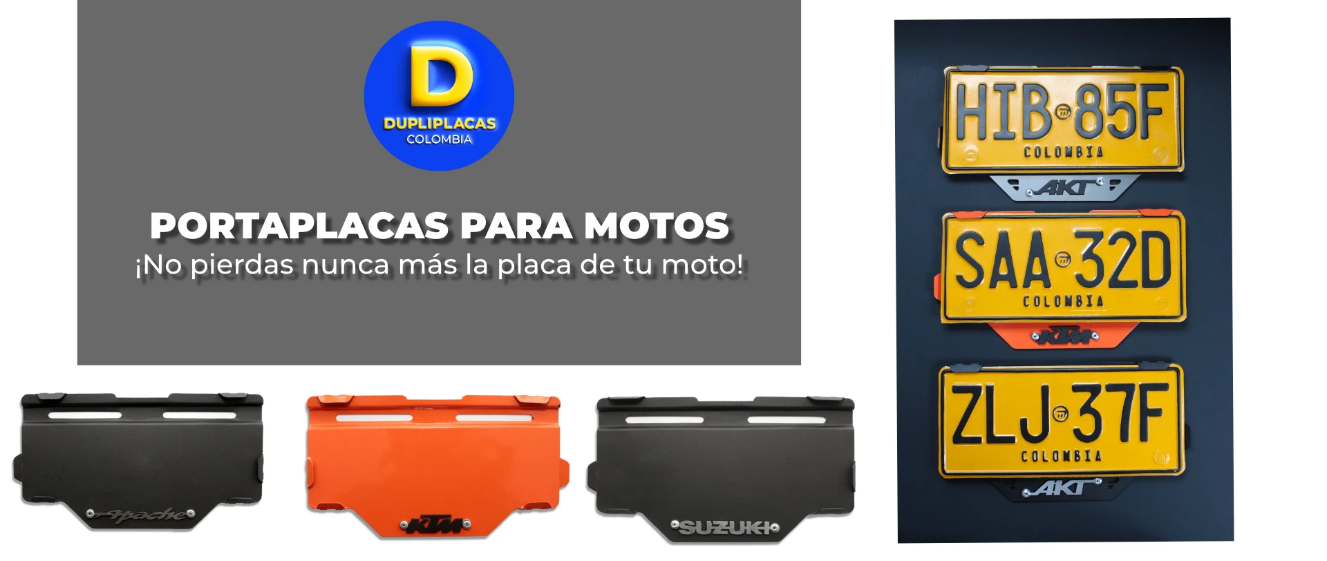 Portaplacas para motos en Colombia